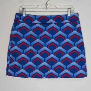 Loudmouth blue red geometric athletic golf skort 8 - Picture 1 of 8