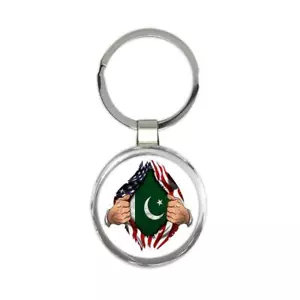 Llavero de regalo: bandera de Pakistán cofre de EE. UU. país expatriado paquistaní estadounidense - Imagen 1 de 1
