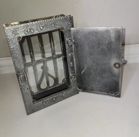 Antique Gothic Speakeasy with Door Knocker and Peep Hole  Complete w/dbl panes Cover
