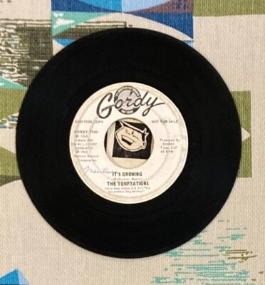 The Temptations 45 It's Growing 1965 White Label Promo Gordy Motown VG - Image 1 of 2