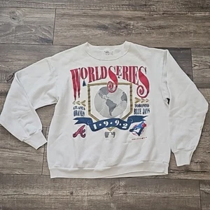 Vintage 1992 Toronto Blue Jays National League Grey Atlanta Braves World Series - Picture 1 of 9
