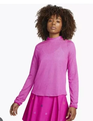 Nike Golf Mock Neck Golf Shirt DH1979-392 DRI-FIT Pink Lightweight Sz M.       J - Image 1 of 4