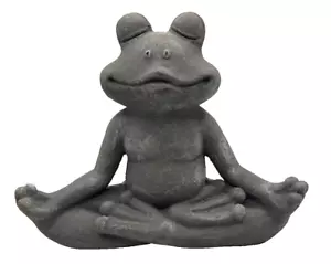 Meditating Frog Statue Ornament Buddha Zen Yoga Cement Home Garden - Picture 1 of 7