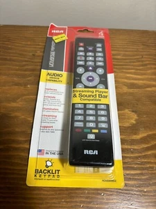 New RCA Universal 4-Device Remote TV DVD Cable Streaming Sound Bar RCR004RWDZ - Picture 1 of 2