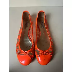 Jimmy Choo Orange Patent Leather Ballet Flats IT 38.5 / UK 5.5 - Picture 1 of 8