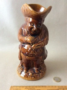  VIKTORIANISCHER BRAUNER TREACLE GLASIERTER SCHNUPFTABAKBECHER TOBY KRUG - Bild 1 von 9