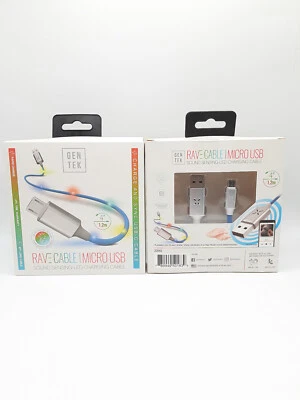 (2) Gentek Micro USB Fast Charger C Cable For Android, LED Charging Cord 4ft - Image 1 of 2