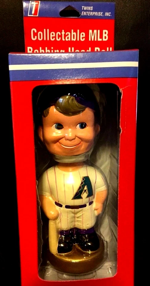 Arizona Diamondbacks Rosa Rayas Raro Cara de Niño Cabeza Bobble Nodder 2002 Gemelos Ent Foto 1 de 1