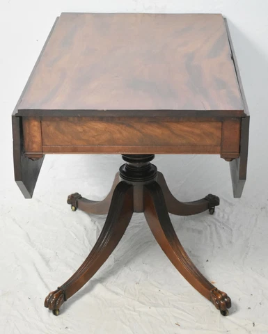Federal Period Mahogany Drop Leaf Carved Table New York att. to Duncan Phyfe Cover