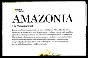 ⫸ 2015-11 AMAZONIA The Human Impact, AMAZON Wildlife National Geographic Map A3 - Picture 1 of 3