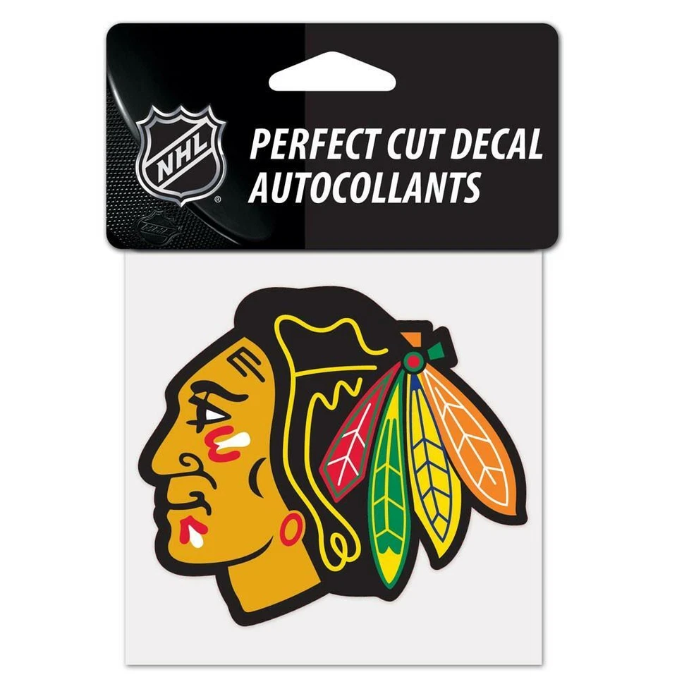 Calcomanía auto Chicago Blackhawks 4"x4" corte perfecto [NUEVA] NHL emblema pegatina automática Foto 1 de 1