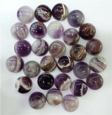 20Pcs 12mm Natural Purple Amethyst Round Cab CabochonRing jewelry accessor EE218 - Image 1 of 2