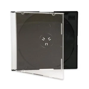 10 x Slim Jewel CD Case 1 Single Disc Strong Replacement Empty Cases 5.2mm Black - Picture 1 of 4