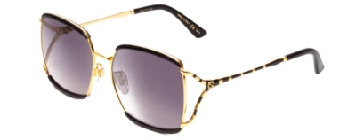 Gucci GG0593SK 001 59mm Oversized Square Sunglasses in Black/Gold and Gray Lens - Image 1 of 4