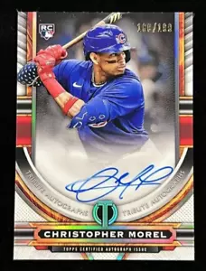 2023 TOPPS TRIBUTE CHRISTOPHER MOREL #180/199 AUTO ROOKIE TA-CM CUBS! SC-664 - Picture 1 of 2