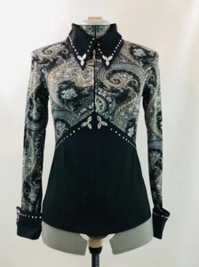 XSmall Western Show Pleasure Rail Camicia Giacca Abbigliamento Spettacolo Equitazione - Foto 1 di 5
