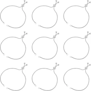 10 Strang Edelstahl verstellbar Schieber Kette Armband jede Seite 9" (230mm) S - Bild 1 von 6