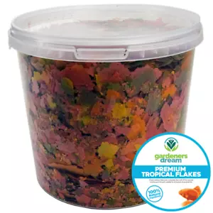 GardenersDream Premium Tropical Fish Flakes 49% Protein Aquarium Fish Food - Picture 1 of 15