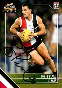 Signed 2011 ST KILDA SAINTS AFL Card BRETT PEAKE - Picture 1 of 2