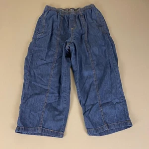 Denim 24/7 Denim Cropped Jeans Women's Size 18W Blue Culottes Elastic Wide Leg - Picture 1 of 13