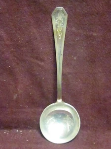 Sterling Dominick & Haff QUEEN ANNE PLAIN BULLION SPOON 5 1/8"  27g Monogram MWC - Picture 1 of 4