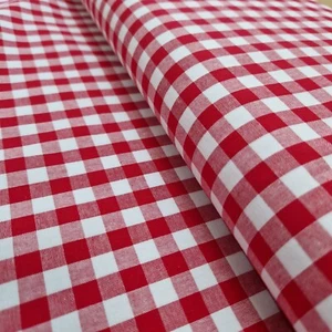 Red & White Gingham Fabric 1/3" Check Fabric Craft Fabric Material Metre - Picture 1 of 8