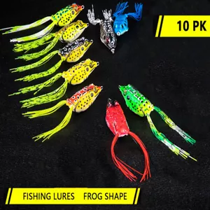 10PCS Frog Fishing Lures Topwater Soft Bait Crankbaits Bass Carp Fishing Tackle - Picture 1 of 4