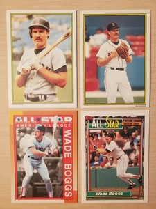 ⚾️ WADE BOGGS TOPPS ALL-STAR CARD LOT 1986 Insert #26 1989 #5 1990 & 91 HOF