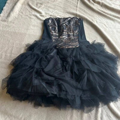 Vestido Jessica McClintock vintage negro talla 8 Foto 1 de 3