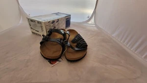Birkenstock, black leather sandals size 41/10 New - Picture 1 of 8
