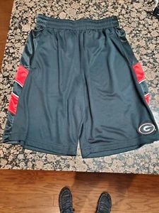 UNIVERSITY OF GEORGIA UGA Bulldogs SHORTS Black/Red Knights Apparel Pockets - Picture 1 of 4