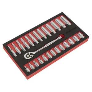 Juego de llaves de trinquete y enchufes Sealey AK66721 27 piezas unidad cuadrada de 1/4" - Imagen 1 de 4
