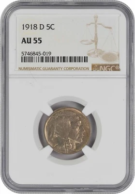 1918-D Buffalo Nickel AU55 NGC - Image 1 of 2
