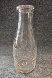 De colección L.C. Barnes Jr Dairy, Chateaugay, Nueva York, botella de leche de cuarto de galón de vidrio transparente, 1937 - Imagen 1 de 4