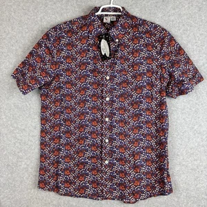 NWT Kennington Ltd Button Down Shirt Short Sleeve Mens XL Floral 100% Cotton - Picture 1 of 6