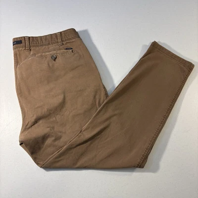 Pantalones de mezclilla Eurex BRAX Jim elásticos chinos 5 bolsillos pierna recta W43 L31 marrón Foto 1 de 4
