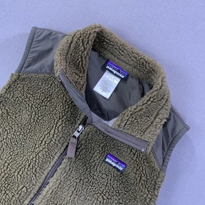 Patagonia Fleece Vest Womens Medium Brown Sherpa Zip Front Outdoor Hiking - Picture 1 of 13