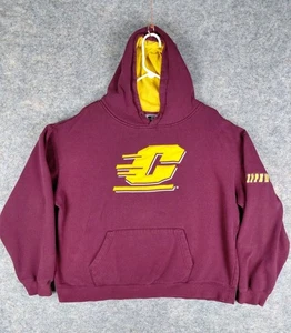 Vintage Central Michigan Chippewa Hoodie Sweatshirt Damen XXL 27x25 Faded LESEN - Bild 1 von 18