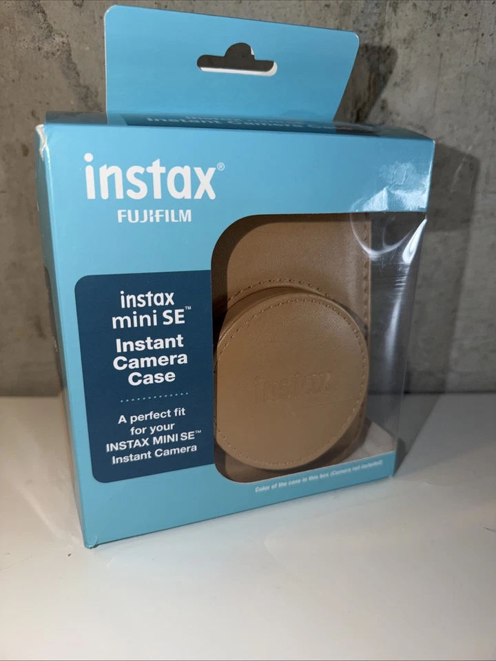 Estuche para cámara instantánea Fujifilm Instax Mini SE PS cuero tostado con correa ajustable  Foto 1 de 4