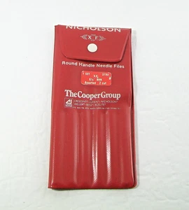 NICHOLSON XF 37761 12-PIECE ROUND HANDLE NEEDLE FILE SET MADE IN SWITZERLAND - Picture 1 of 4