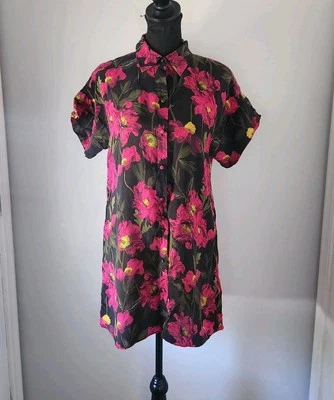 ALICE + OLIVIA Lucette Button-Down Shirtdress Short Sleeve 100% Cupro Size Small - Image 1 of 4