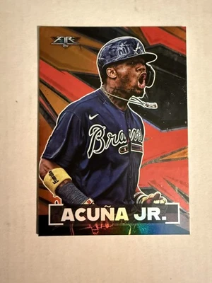 2021 Topps Fire Ronald Acuna Jr. #100 Orange /299 SP Atlanta Braves - Image 1 of 3