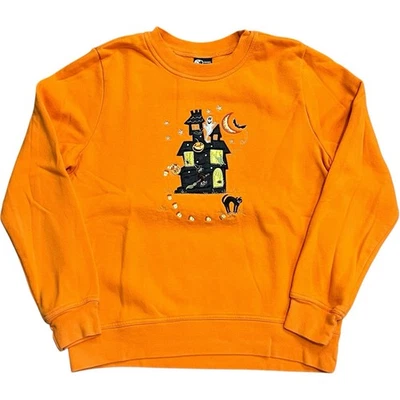 Sudadera Holiday Editions Haunted House Halloween Naranja Pequeño Gato Fantasma Foto 1 de 4
