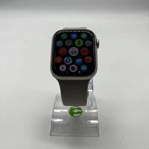 GPS Only Apple Watch Series 9 45MM Starlight Aluminum Starlight Sport Band A2980 - Photo 1 sur 5