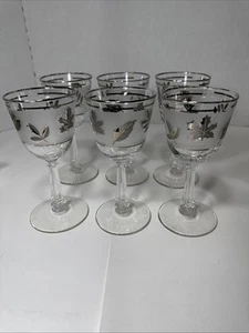 Libbey mattiertes Blattsilber/Laub 8 Unzen Weingläser/Kelche. 6er Set - Bild 1 von 12