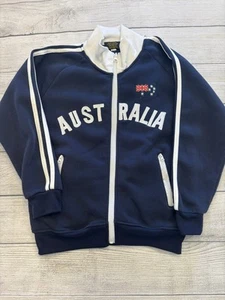 Hoxley Australia Jacket Youth Size 10 Navy Blue Full Zip Track Top Flag Fleece - Picture 1 of 7