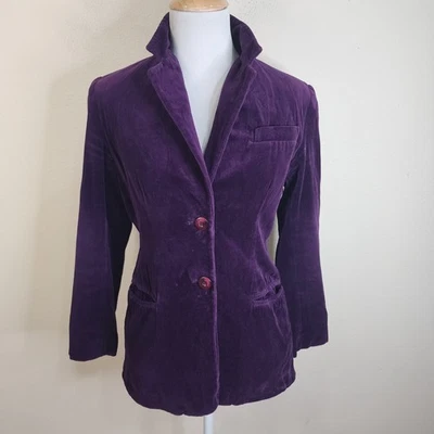 Charter Club Purple Velvet Blazer Jacket Women’s 2P Dark Academia Whimsigoth - Image 1 of 4