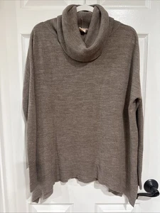 Süßer Romeo Damen MED Langarm Wasserfallausschnitt Oversize Tunika Pullover braun - Bild 1 von 7