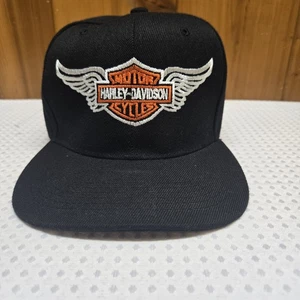 Harley Davidson Motorcycles Winged Logo Hat Embroidered Adjustable Snap On Cap - Bild 1 von 7