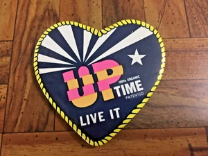 UPTIME 100% ORGANISCH PATENTIERT LIVE IT Werbung Pinback Button Pin unbekannt GC - Bild 1 von 2